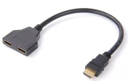 MicroConnect HDMI-splitter - dobbeltlenke - HDMI (hunn) til HDMI (hann) - 20 cm - svart - passiv