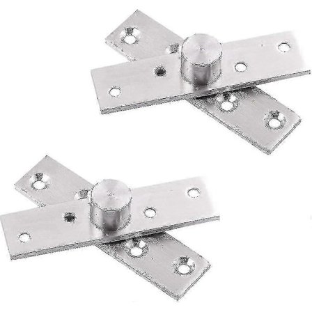 Set med 2 rostfria 360-graders svängdörrsgångjärn med fästskruvar 75 x 17 mm