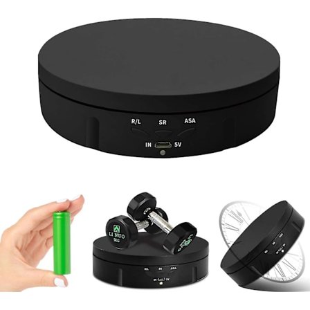 Genopladelig elektrisk drejeskive-displaystativ, tre-trins hastighedsjustering, justerbar