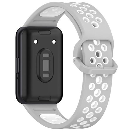 Samsung Galaxy Fit3 silikonarmband Tvåfärgade armband Reservdelar - Grå + Vit