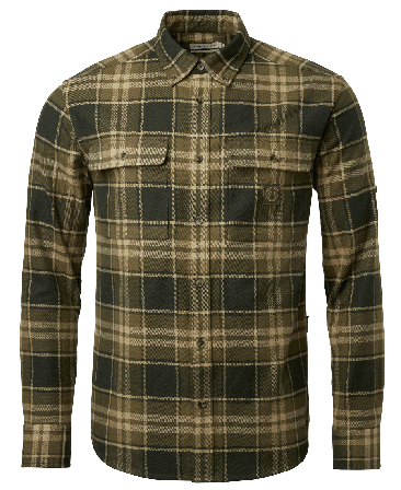 Chevalier Heron Flannel Shirt Men Evergreen Checked