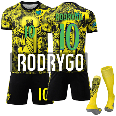 2025-2026 Brasil Jubileumsutgave Fotballdrakt Gul Barn Voksen Med Sokker