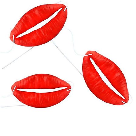 Halloween Pølsemunn Dekor Morsomme Røde Lepper Halloween Spøk Props For Maskerade Cosplay Party Forbruksvarer 7pcsred O-hyj