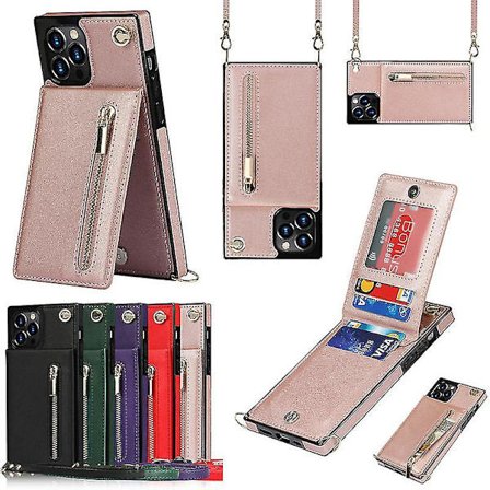 Crossbody Plånboksfodral Kompatibelt Samsung Galaxy S23 Ultra/s23 Plus/s23 Magnetiskt Flip Folio Plånboksfodral Med Dragkedja