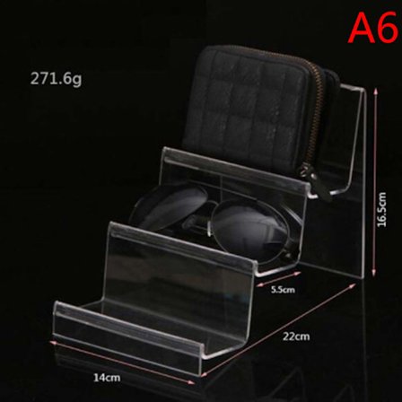 Akryl Display Hylle Mobillommebok Brillestativ Flerlags