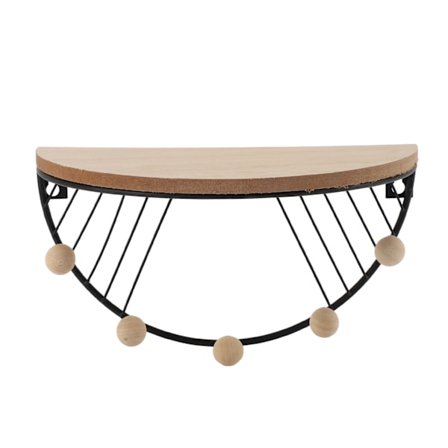 Nordisk jern vifteformet opbevaringsreol stue soveværelse studie restaurant vægophæng dekoration krog 7704T-02--Sort