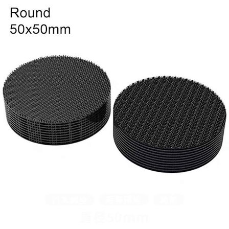 10 stk. biltæppetapemåtter til fastgørelse af klistermærker RUNDE 50X50MM RUNDE