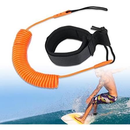10 fot paddelkoppel, orange indragbart surfbrädekoppel för Stan