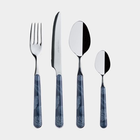 Set de couverts Marine Business Living, blanc/bleu, 24 piéces