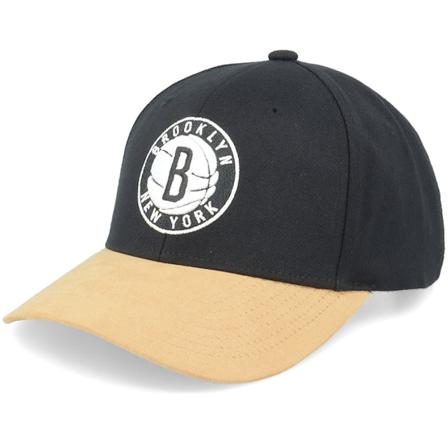 Mitchell & Ness - NBA Noir adjustable Casquette - Hatstore Exclusive x Brooklyn Nets Suede Visor Black Adjustable @ Hatstore