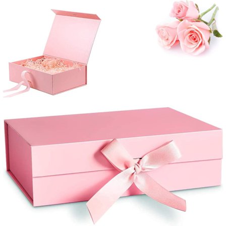 Slipsbox med rosett, presentförpackning i papper med band, kartong G