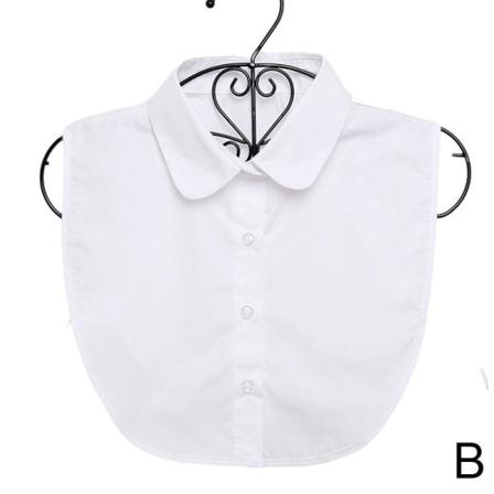 Bowtong Kvinnor Bomull Spets Fake Collar Vintage Avtagbar Blus
