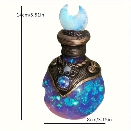 pc Dekorationer Magisk Dryck Flaska Harts Skrivbordsdekoration Glitter Flaska Fotorekvisita Gåva Magisk Måne Dryck Flaska, Sjöjungfru Glitter Ornament