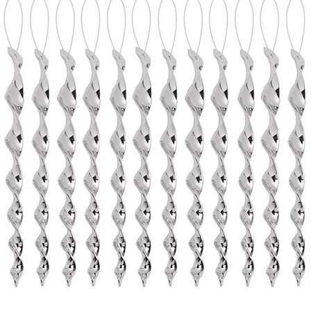 12-pakning refleksspiraler mot fugler, 30 cm, hengende, speileffekt, utendørs, hagebeskyttelse