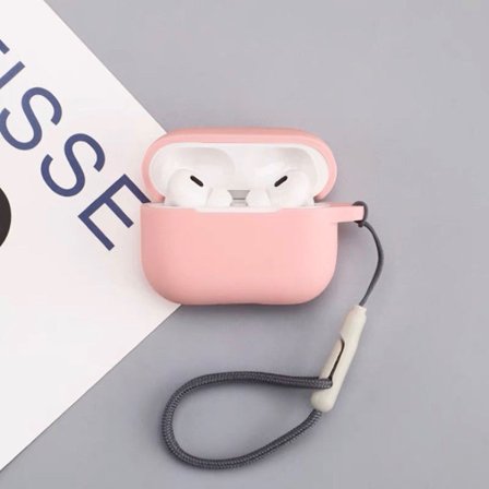 iPhone AirPods 4, nestemäinen silikoni kuulokekotelo, minimalistinen kuulokekotelo, pinkki