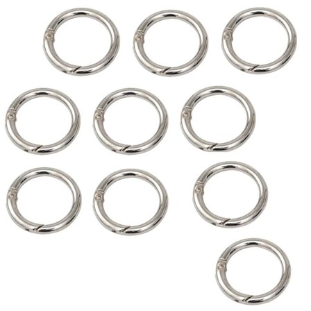 Runda nyckelringar med karbinlås 10-pack