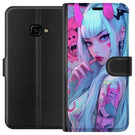 Kompatibelt Plånboksfodral till Samsung Samsung Galaxy Xcover 4 Anime-inspirerad demonflicka illustration med pastellfärger, horn, tatueringar och k
