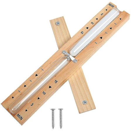 2023, Sandtimmar för bastu, bastutimer, bastusandtimmar i naturmaterial med 2 skruvar i rostfritt stål, för bastur, ångbad, duschar, bad, 1