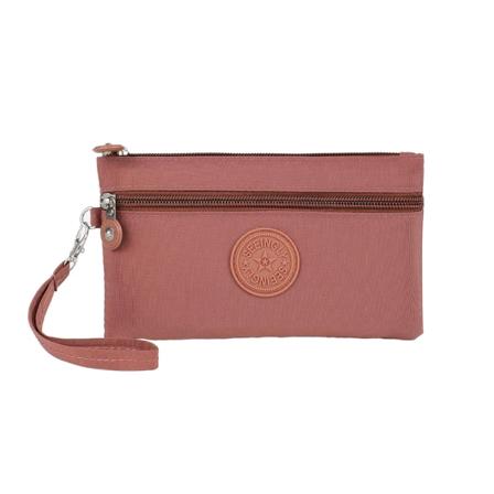 Små lerretsmyntpung for barn med kortholder og øretelefon Brown