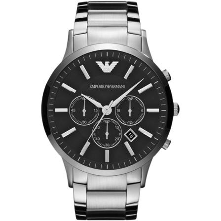 Emporio Armani, Watch Ar 2460 Czarny, Mężczyzna, Rozmiar: ONE Size
