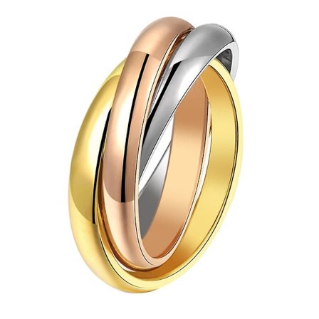 Fest Minimalistisk Länkad Trippel Cirkel Finger Ring Smycken Alla Hjärtans Dag Present