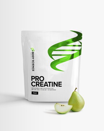 Kreatin - 345 g - Pear - Body Science 3-pH-CM - Kreatin monohydrat, Buffrat kreatin, Kosttillskott, Kreatin