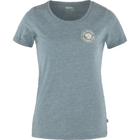 Fjällräven Women's 1960 Logo T-Shirt Top in Indigo Blue/Melange | Size: XL, Organic Cotton