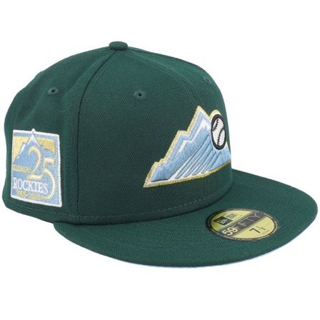 New Era - MLB Grön fitted Keps - Colorado Rockies 59FIFTY Pool & Turf Dark Green Fitted @ Hatstore