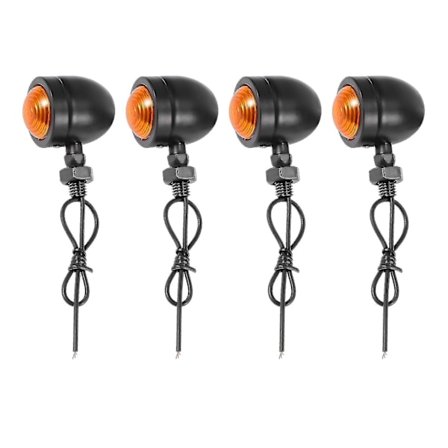 4 stk. Sorte Motorcykel Blinklys Indikatorlampe Lys Blinklys Til Chopper Bobber