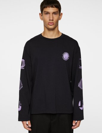 J. Lindeberg Walsh Ls Print T-Shirt - Black - M