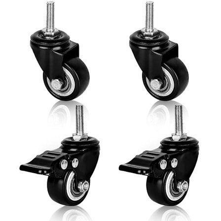 M8 kraftiga möbelhjul - kraftiga hjul med gänga - gummihjul för stolar för inom- och utomhusbruk ...