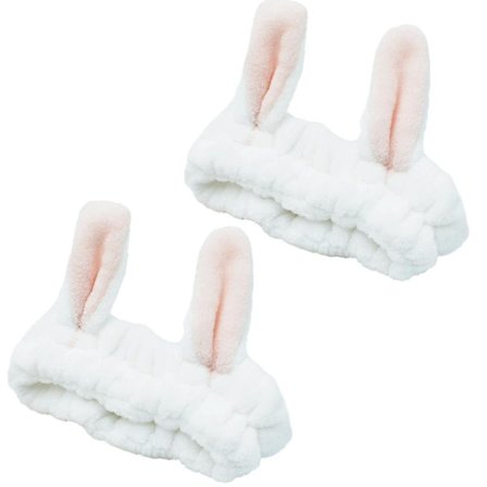 Makeup-hårband för kvinnor - Kaninöron - Fashion Plysch Hårband - Fashion Söt Fluffig Elastisk Hårband