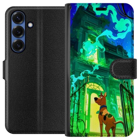 Kompatibelt Plånboksfodral till Samsung Samsung Galaxy S25+ Scooby Doo affisch hemsökt hus tecknad serie mysterium hund retro spöke grön kuslig Ha