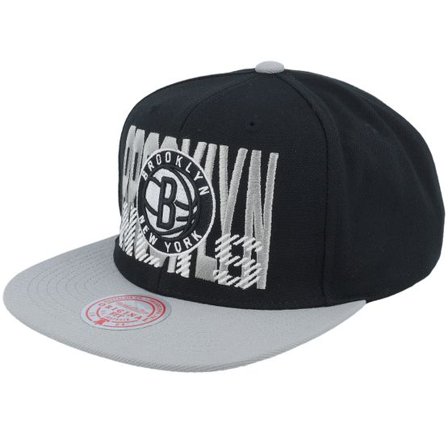 Mitchell & Ness - NBA Svart snapback Keps - Brooklyn Nets Cross Check Black Snapback @ Hatstore