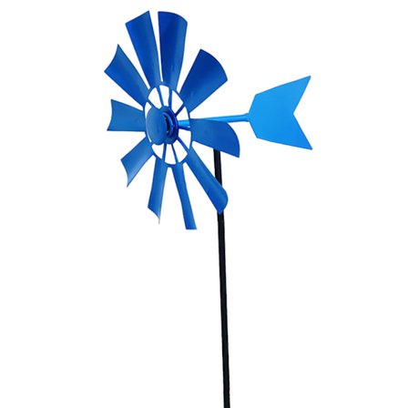 Smedejern Roterende Vindmølle Metal Vind Spinner Landskab Ornament til Udendørs gårdhave Plæne Pinwheel Decoration