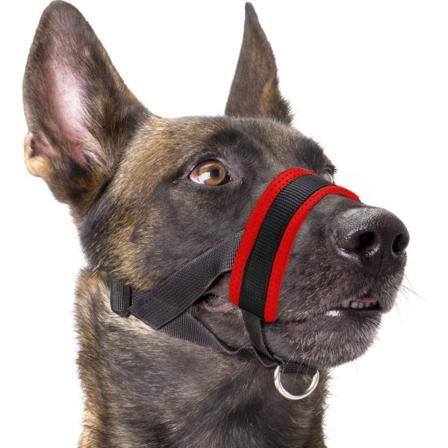 Hunde munnkur nylon myk polstring, justerbar løkke, svart