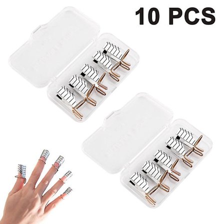 10 stk. Genanvendelige Negleforlængelsesforme Guide Beskytter Neglespidser Akryl UV Gel Beskytter Franske Negleforme Til Neglekunst Manicure Tilbehør