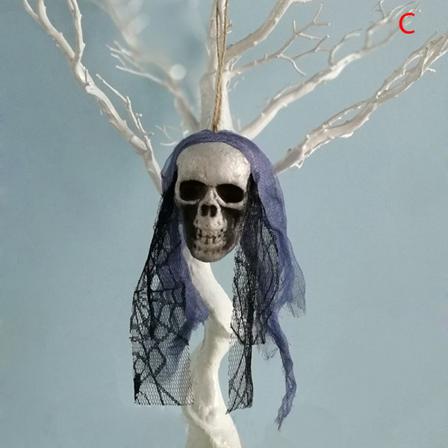 1st Halloween Scen Layout Rekvisita Skum Spökkrans Skull Hangi