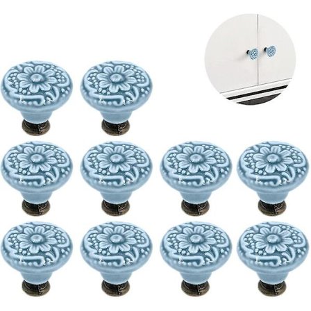 10 Keramiske Knotter for Skap, Vintage Skuffehåndtak, Kommodeknotter, Kompatible med IKEA[JSR]