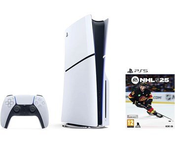 Sony-PlayStation 5 Slim Standard Edition (2023) + PS5 NHL 25-Pakke med PS5 Standard Edition & NHL 25-PlayStation-konsoll