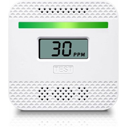 Kuliltealarm, bærbar kuliltealarm med LCD digital display til hjemmet og rejser