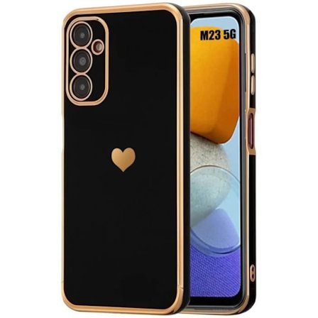 Coque för Samsung Galaxy M23 5G - Svart - Hjärtmönster - Stötsäker - Slim - TPU-silikon