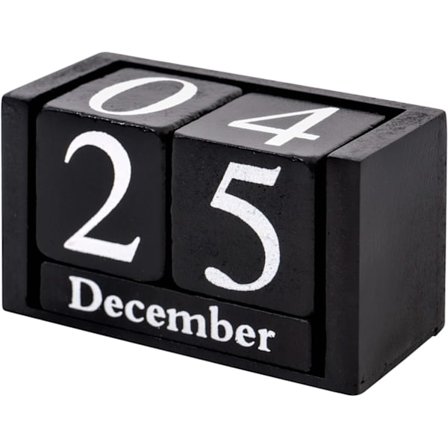 Træ skrivebordsunderlag med evig kalender til visning af måned og dato