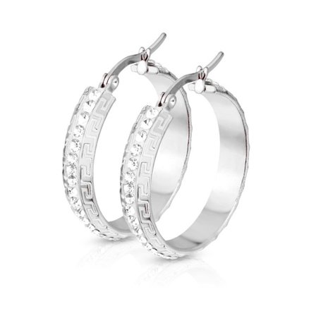 1 Par 30 mm. Creoler i IP Pläterad 316L Kirurgiskt stål med CZ