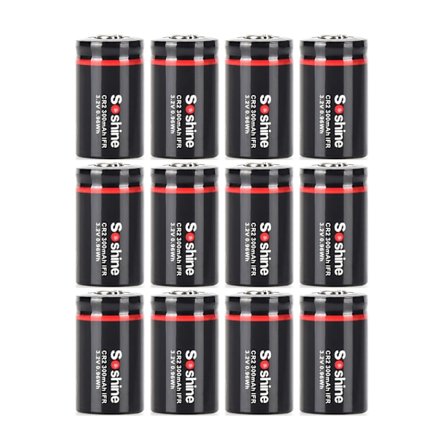 Soshine CR2 LiFePo4 genopladeligt batteri og 3,2V LiFePo4 batterioplader 300mAh 15266 2000 Tidsafladningscyklus Batterier Legetøj