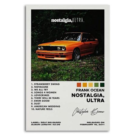 Nostalgia, Ultra Frank Ocean Album Cover Poster til værelset Æstetisk Poster Dekorativ Maleri Lærred Vægkuns Living Room Posters Soveværelse Pa (FMY)