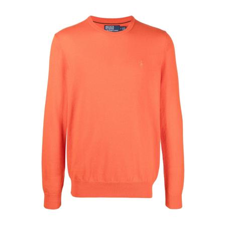 Polo Ralph Lauren, Round-neck Knitwear Pomarańczowy, Mężczyzna, Rozmiar: M