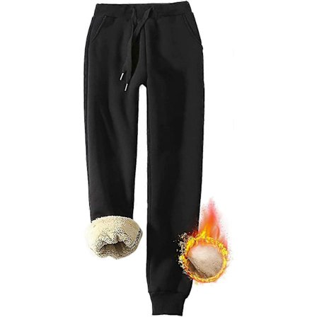 Vintervarme dame joggingbukser fleece dame joggingbukser dame varme sherpa forede atletiske joggingbukser vinter termobukser til dame løb afslappet