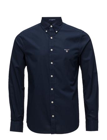 Slim Broadcloth Bd Skjorta Casual Blå GANT