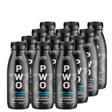 PWO med Koffein Star Nutrition 12 x PWO Drink 330 ml, Energy flavour - Bodyman.dk